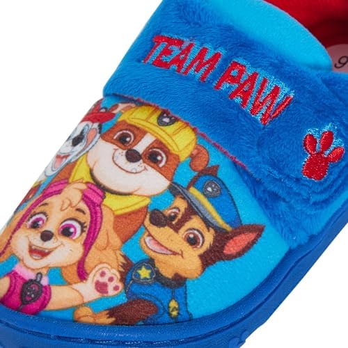 Paw Patrol Boys Slippers Chase Marshall Kids Easy Touch Fasten House Shoes Booties