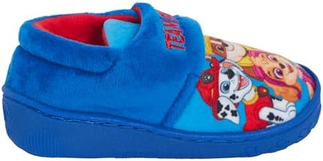 Paw Patrol Boys Slippers Chase Marshall Kids Easy Touch Fasten House Shoes Booties