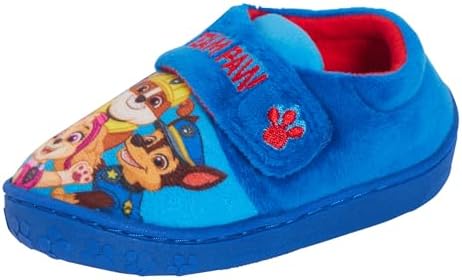 Paw Patrol Boys Slippers Chase Marshall Kids Easy Touch Fasten House Shoes Booties