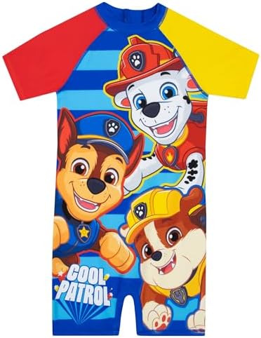 Paw Patrol Boys Swimsuit Rubble Marshall and Chase Boys Swimming Costume Kids Swimwear Ages 18 Months to 8 Years