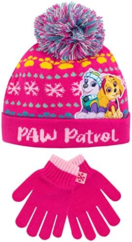 Paw Patrol Kids Winter Hat and Gloves Set Skye Everest Pink One Size