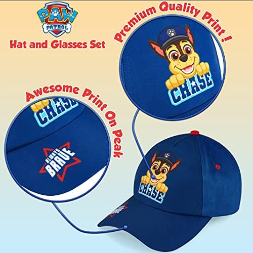 Paw Patrol Sunglasses Baseball Cap Set Kids Adjustable Summer Marshall Sun Hat 100% UV Kids Holiday Travel Essentials