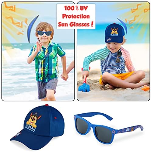Paw Patrol Sunglasses Baseball Cap Set Kids Adjustable Summer Marshall Sun Hat 100% UV Kids Holiday Travel Essentials