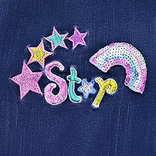 Peacolate 2-12Years Little Big Girl Jeans Embroidered Flared Jeans Retro Pants Blue