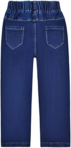 Peacolate 5-12Years Little Big Girl Dark Blue Jeans Trousers Kids Denim Cotton Trouser Pants Fashion Embroidered Jeans New Casual Fashion Bottoms Childrens