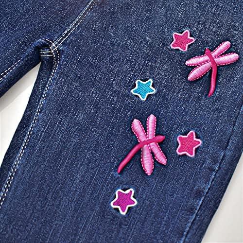 Peacolate 5-12Years Little Big Girl Dark Blue Jeans Trousers Kids Denim Cotton Trouser Pants Fashion Embroidered Jeans New Casual Fashion Bottoms Childrens