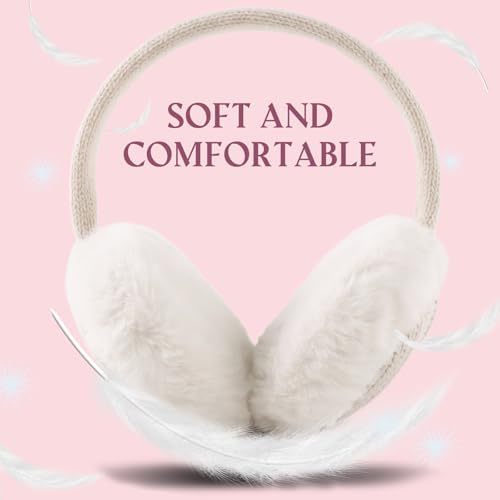 Peasst Knit Kids Ear Muffs Plush Toddler Earmuffs Winter Ear Cover Girls Boys Cold Weather Ear Warmer