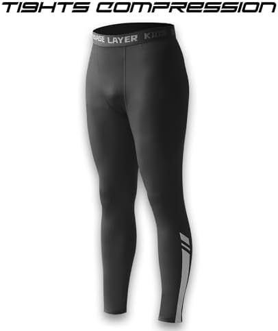 Penerl Skins For Boys Long Sleeve Top & Tights Football Compression Set Kids Thermal Base Layer Set Football Skins Boys Age 4-16