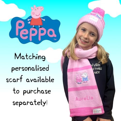 Peppa Pig Children's Winter Hat & Gloves Set Warm And Comfy Beanie Hat & Gloves Set For Girl - Gift For Girls Age 2-7