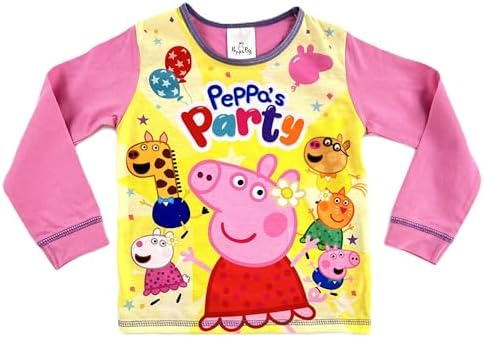 Peppa Pig Girls 2 Piece Pyjamas Set 'Peppa's Party' Pink Age 18 Months - 5 Years