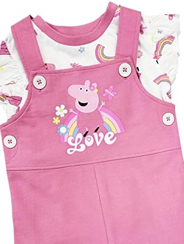 Peppa Pig Girls Dungarees T Shirt Top Set