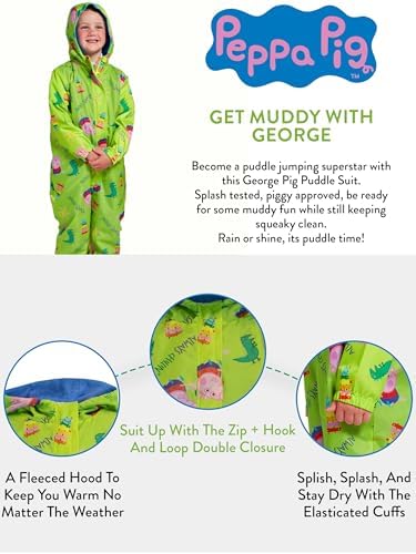 Peppa Pig Puddle Suit George Pig All In One Boys Rain Suit