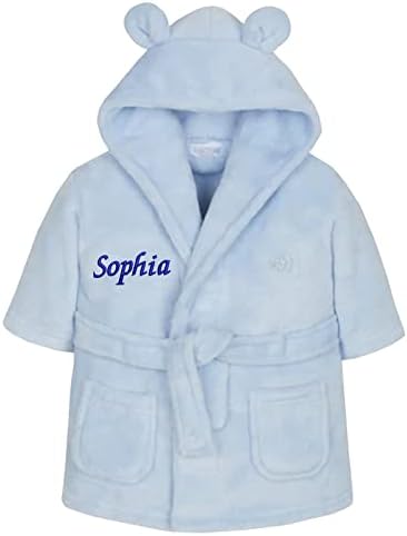 Personalised Baby Dressing Gown Customisable Soft Polyester Embroidered Bathrobe For Kids Ideal Baby Gift Perfect For Bath Time And Everyday Comfort
