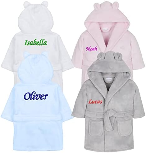 Personalised Baby Dressing Gown Customisable Soft Polyester Embroidered Bathrobe For Kids Ideal Baby Gift Perfect For Bath Time And Everyday Comfort