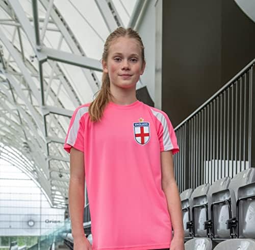 Personalised England Style Kit Pink Football Shirt White Shorts For Boys And Girls Best Birthday Gift For Kids