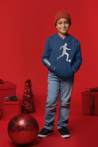 Personalised Football Hoodie For Boys Custom Name Soccer Top Footie Player Boys Hoodie & Football Cool Birthday Christmas Gifts