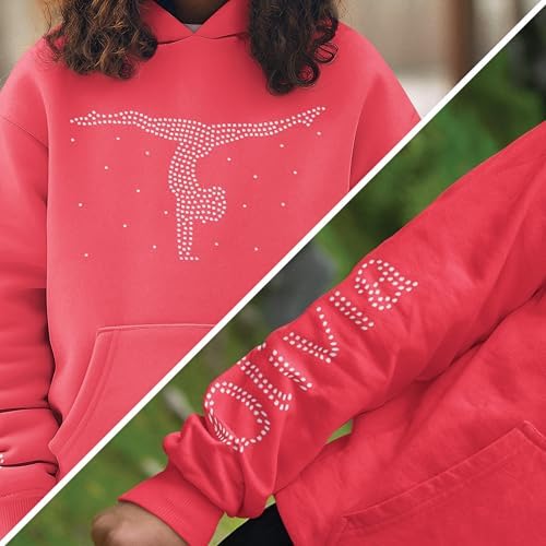 Personalised Gymnastics Split Girl Hoodie – 5 To 13 Year Old Girl Gifts Gymnastics Gifts For Girls Stylish Girls Hoody