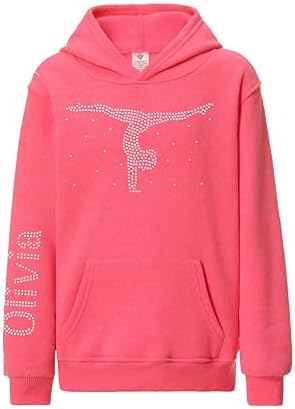 Personalised Gymnastics Split Girl Hoodie – 5 to 13 Year Old Girl Gifts Gymnastics Gifts for Girls Stylish Girls Hoody