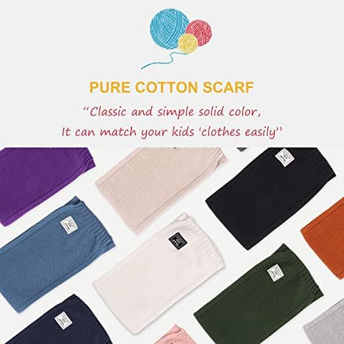 Pesaat Kids Winter Knit Scarf Solid Warm Neck Warmer Toddler Soft Long Scarves For Boys Girls Neckerchief Collar Warp Autumn