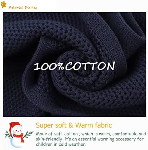 Pesaat Kids Winter Knit Scarf Solid Warm Neck Warmer Toddler Soft Long Scarves For Boys Girls Neckerchief Collar Warp Autumn