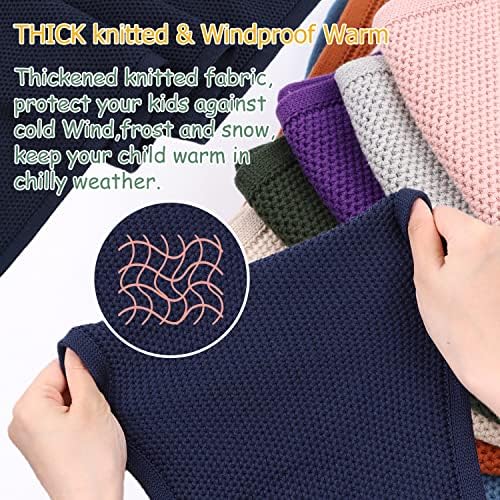 Pesaat Kids Winter Knit Scarf Solid Warm Neck Warmer Toddler Soft Long Scarves For Boys Girls Neckerchief Collar Warp Autumn