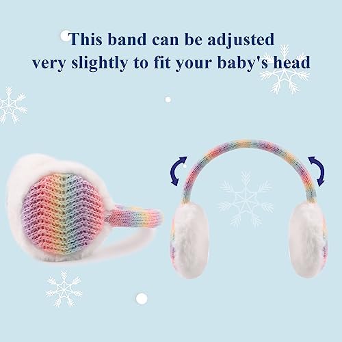 Pesaat Winter EarMuffs For Kids Outdoor Girls Knitted Ear Cover Plush Toddler Boys Ear Warmer 3-8 Years