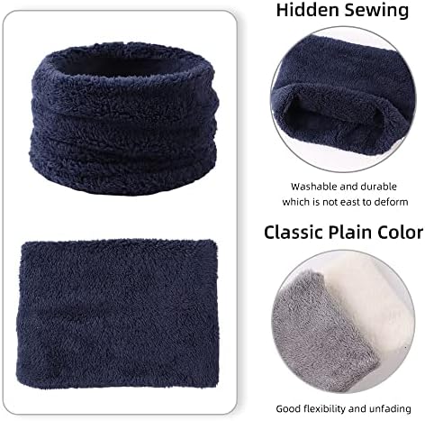 Pesaat Winter Girls Scarf Polar Fleece Children Neck Warmer Knitted Kids Toddler Round Scarves