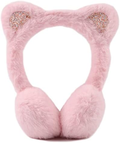 Pesaat Winter Kids Earmuffs Warm Ear Covers For Girls Children With Cat Ears