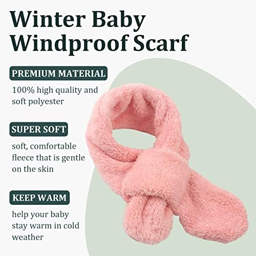 Pesaat Winter Kids Fleece Scarf Solid Baby Boys Girls Scarves Wrap Cross Collar Children Neck Warmer For Toddler 1-6Y