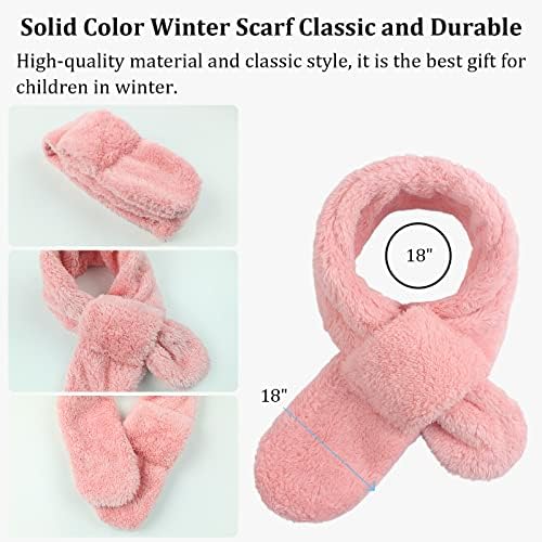Pesaat Winter Kids Fleece Scarf Solid Baby Boys Girls Scarves Wrap Cross Collar Children Neck Warmer For Toddler 1-6Y