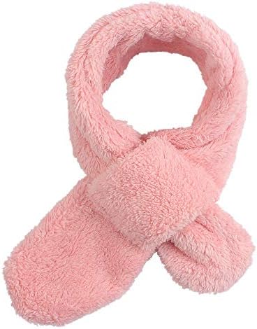 Pesaat Winter Kids Fleece Scarf Solid Baby Boys Girls Scarves Wrap Cross Collar Children Neck Warmer for Toddler 1-6Y