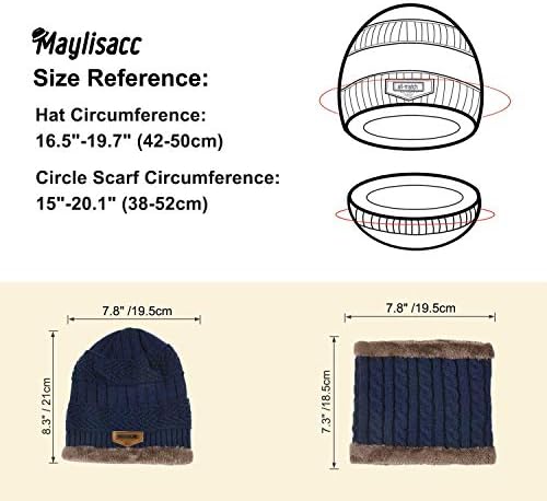 Petrunup 2/3Pcs Boys Beanie Hat And Loop Scarf Set Warm Winter Hats Knitted For Girls Kids Children