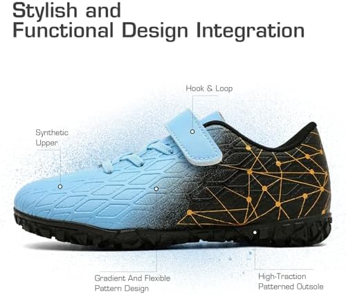 PiDaGlobal Boys Football Boots Kids Girls Firm Ground Soccer Shoe Astro Turf Trainers Athletics Sport Futsal Shoes Teenager Profession Competition Indoor Outdoor Unisex