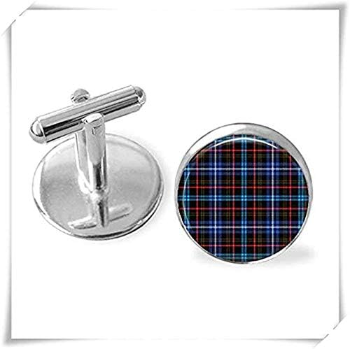 Pink Rose Kennedy Tartan Cufflinks Scottish Tartan Cuff Links Tartan Jewelry Personalized Gift For Him Ancestral Jewelry