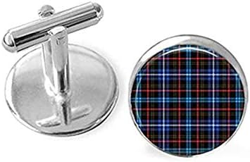 Pink rose Kennedy Tartan Cufflinks Scottish Tartan Cuff Links Tartan Jewelry Personalized Gift for Him Ancestral Jewelry