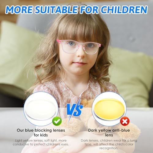 Plimbin Blue Light Blocking Glasses For Kid Kids Pretend Glasses Computer Gaming Eyeglasses Anti UV & Eyestrain Kids Clear Lens Glasses For Boys Girls