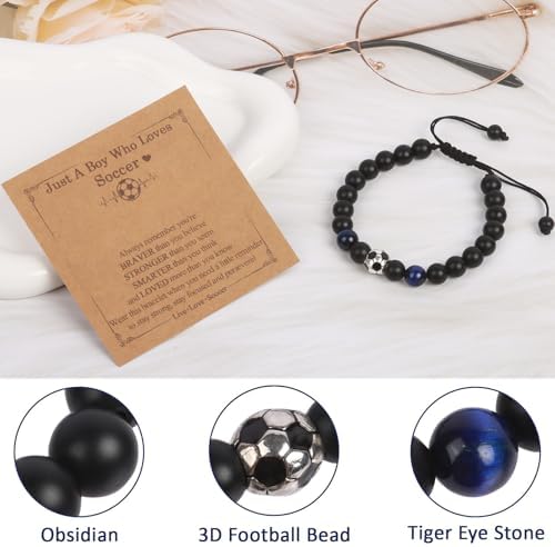 Plliocse Football Bracelet Gifts For Boys Football Gifts For Teenage Boys Boy's Birthday Graduation Christmas Presents For Son Grandson Nephew Brother