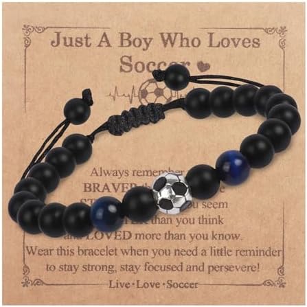 Plliocse Football Bracelet Gifts for Boys Football Gifts for Teenage Boys Boy's Birthday Graduation Christmas Presents for Son Grandson Nephew Brother