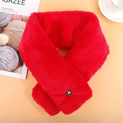 Plush Heated Scarf For Women Men UK Clearance USB Heated Neck Wrap Fleece Neck Heat Pad Faux Fur Warm Scarves Fluffy Heating Neck Warmer Thermal Neckerchief For Motorcycle Camping Cycling