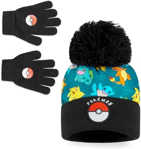 Pokemon Beanie Hat And Gloves Or Hat Winter Gloves & Scarf Set Kids - Anime Gifts For Boys