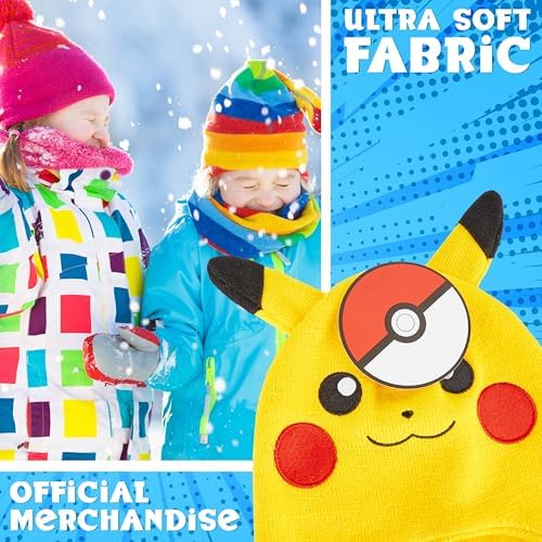 Pokemon Beanie Hat For Kids Anime Warm Knitted Winter Hat Pikachu Gengar Eeevee For School Travel Days Out Cosy Gifts For Gamers