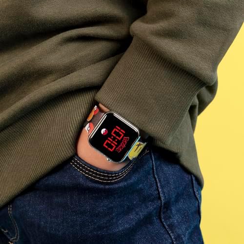 Pokemon Boy's Digital Quartz Watch With Silicone Strap POK4322