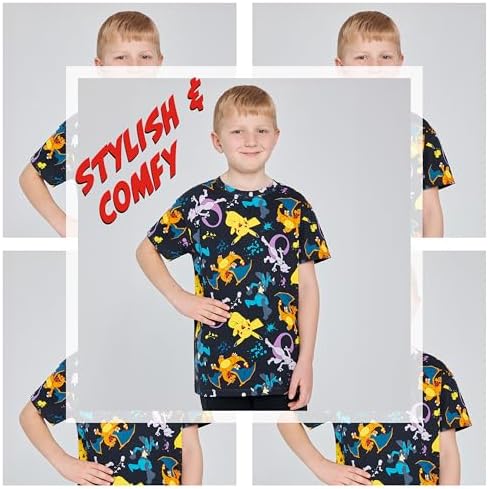 Pokemon Boys Crew Neck T-Shirts Soft Breathable Material Pack Of 2 - Boys Gifts