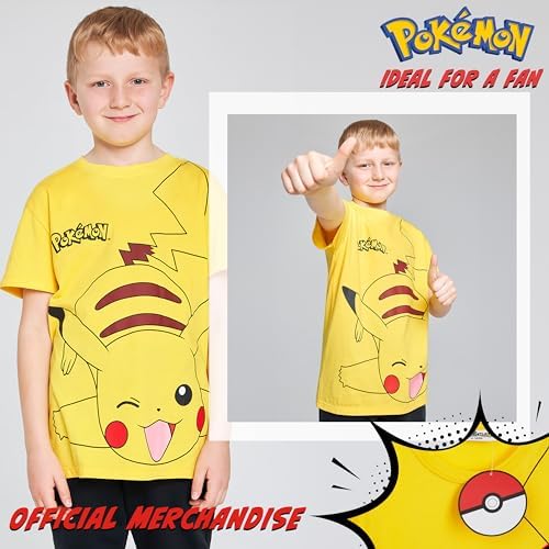 Pokemon Boys Crew Neck T-Shirts Soft Breathable Material Pack Of 2 - Boys Gifts