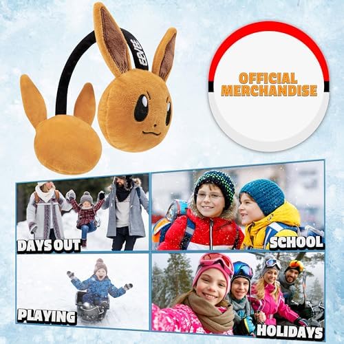 Pokemon Ear Muffs Kids - Winter Accessories Warm Cosy Earmuffs For School Travel Days Out - Gifts For Gamers