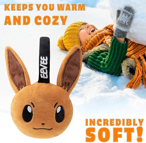 Pokemon Ear Muffs Kids - Winter Accessories Warm Cosy Earmuffs For School Travel Days Out - Gifts For Gamers