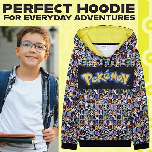 Pokemon Kids Hoodie For Teenagers And Boys Hoodies Warm Soft Pullover Sweatshirt Pikachu 4-15 Years Official Merchandise Pokemon Gifts For Boys