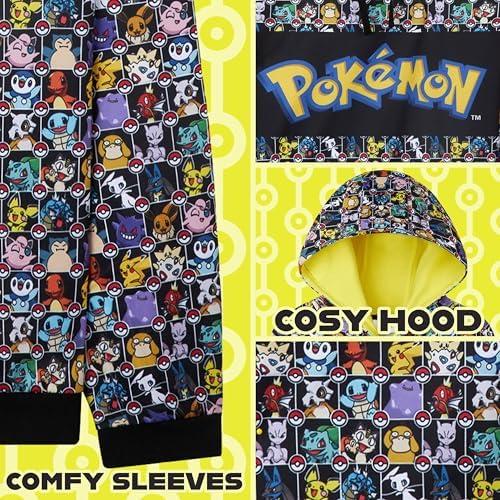 Pokemon Kids Hoodie For Teenagers And Boys Hoodies Warm Soft Pullover Sweatshirt Pikachu 4-15 Years Official Merchandise Pokemon Gifts For Boys