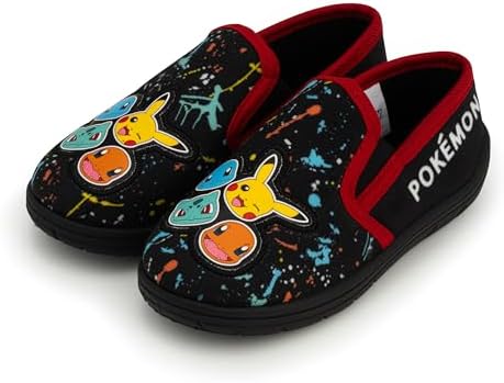 Pokémon Kids Slippers – House Shoes Pikachu Design – Boys Indoor Footwear with Anti-Slip Sole – UK Sizes 9 to 3