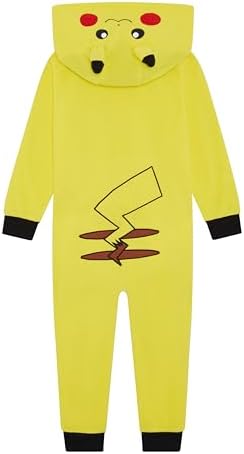 Pokémon Official Boys Or Girls Hooded Onesie Pikachu Charmander Gengar Eevee Snorlax Squirtle Age 3-12 Years